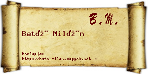 Bató Milán névjegykártya