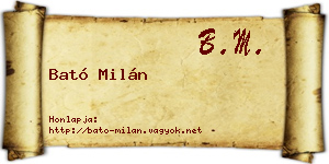 Bató Milán névjegykártya